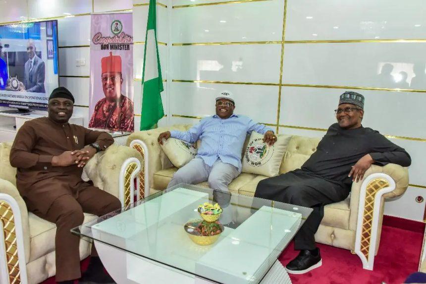 Minister of Works, Mr David Umahi, held a closed-door meeting with Aliko Dangote, Chairman of the Dangote Group, as part of the federal government's push to enhance road