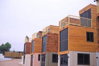 Eric Kwaku Gyimah, leading a construction project on the outskirts of Accra, is turning discarded shipping containers into eco-friendly homes.