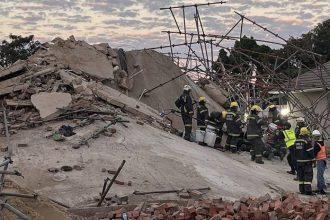 Rescuers in South Africa are working tirelessly to find survivors after a five-storey apartment block under construction collapsed,