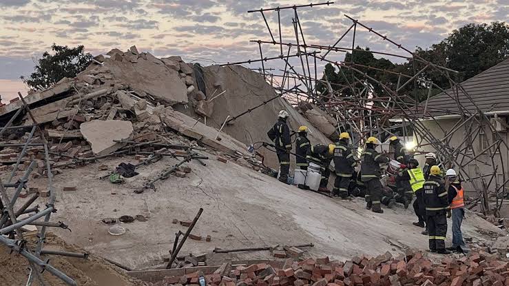 Rescuers in South Africa are working tirelessly to find survivors after a five-storey apartment block under construction collapsed,