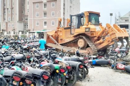 No Mercy for Rule-Breakers as FCTA Destroys Over 600 Impounded Okadas in Abuja