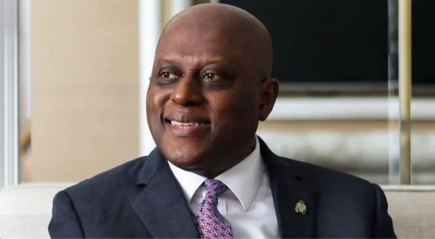 “CBN Governor Olayemi Cardoso speaking at a strategic economic session in Abuja