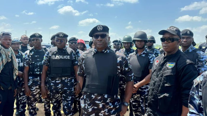 Commissioner Benneth Igweh Dantawaye briefs officers in Abuja during the launch of the FCT Police special operation to combat crime.