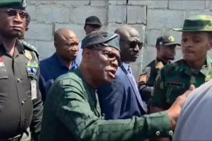 Nyesom Wike speaking during FCT inspection in Abuja