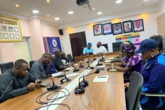 Lagos State Commissioner for Transportation Oluwaseun Osiyemi meets with NUPENG executives over the Lekki e-call up compliance deadline.