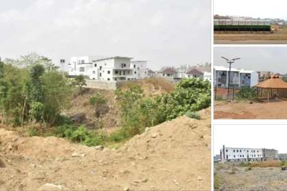 Encroached green area in Abuja showing new housing developments