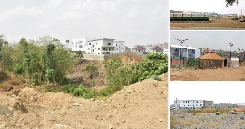 Encroached green area in Abuja showing new housing developments