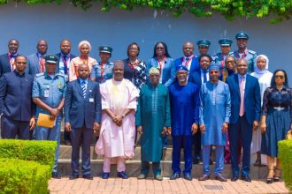Nigerian officials testing the National Single Window system