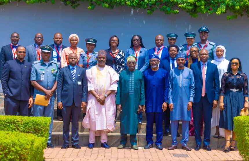 Nigerian officials testing the National Single Window system