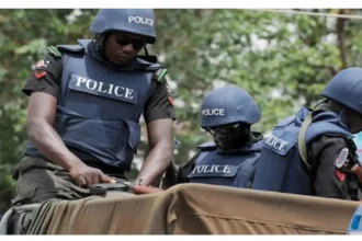 Police officers on patrol in Sokoto ahead of Eid-el-Fitr celebrations