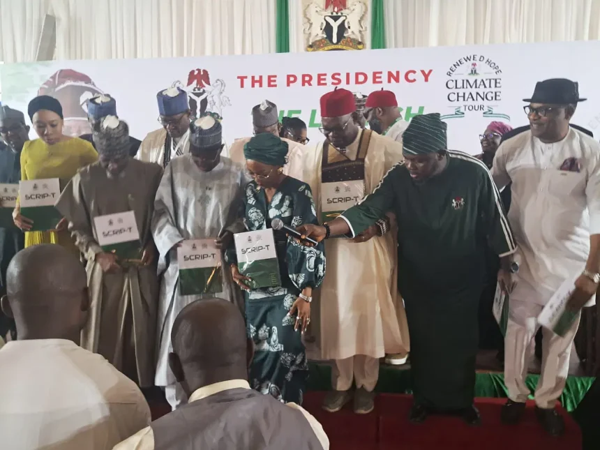 resident Bola Tinubu launches the Renewed Hope Climate Change Awareness Tour, urging governors, private sector leaders, and youth to accelerate Nigeria’s transition