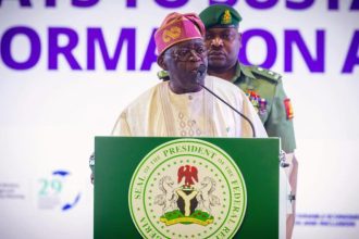 President Bola Ahmed Tinubu delivering his third anniversary national address on Nigeria’s economic reforms and development progress.